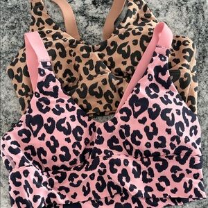 Offline by Aerie 2 pack Leopard Print Sports Bras.  B11